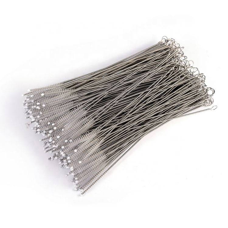 Straw Brush Cleaner Sample Free Drinking Coconut Metal Stainless Steel Cleaning Brush